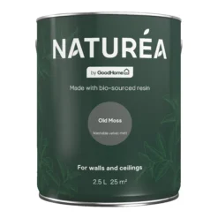 GoodHome Naturéa Old Moss Velvet Matt Emulsion Paint, 2.5L -Trade Points goodhome naturea old moss velvet matt emulsion paint 2 5l5059340274188 02c