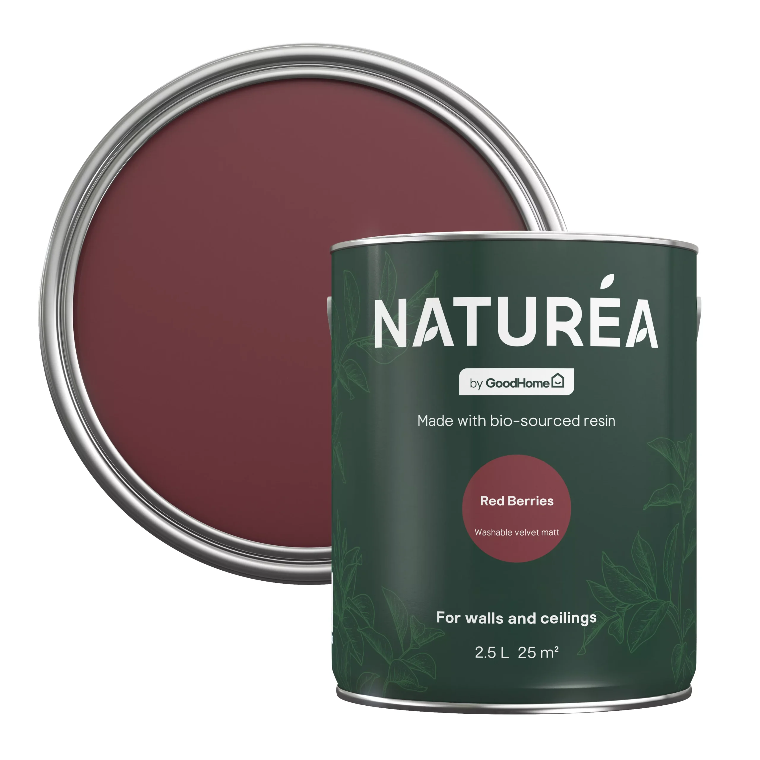 GoodHome Naturéa Red Berries Velvet Matt Emulsion Paint, 2.5L 3 GoodHome Naturéa Red Berries Velvet Matt Emulsion Paint, 2.5L