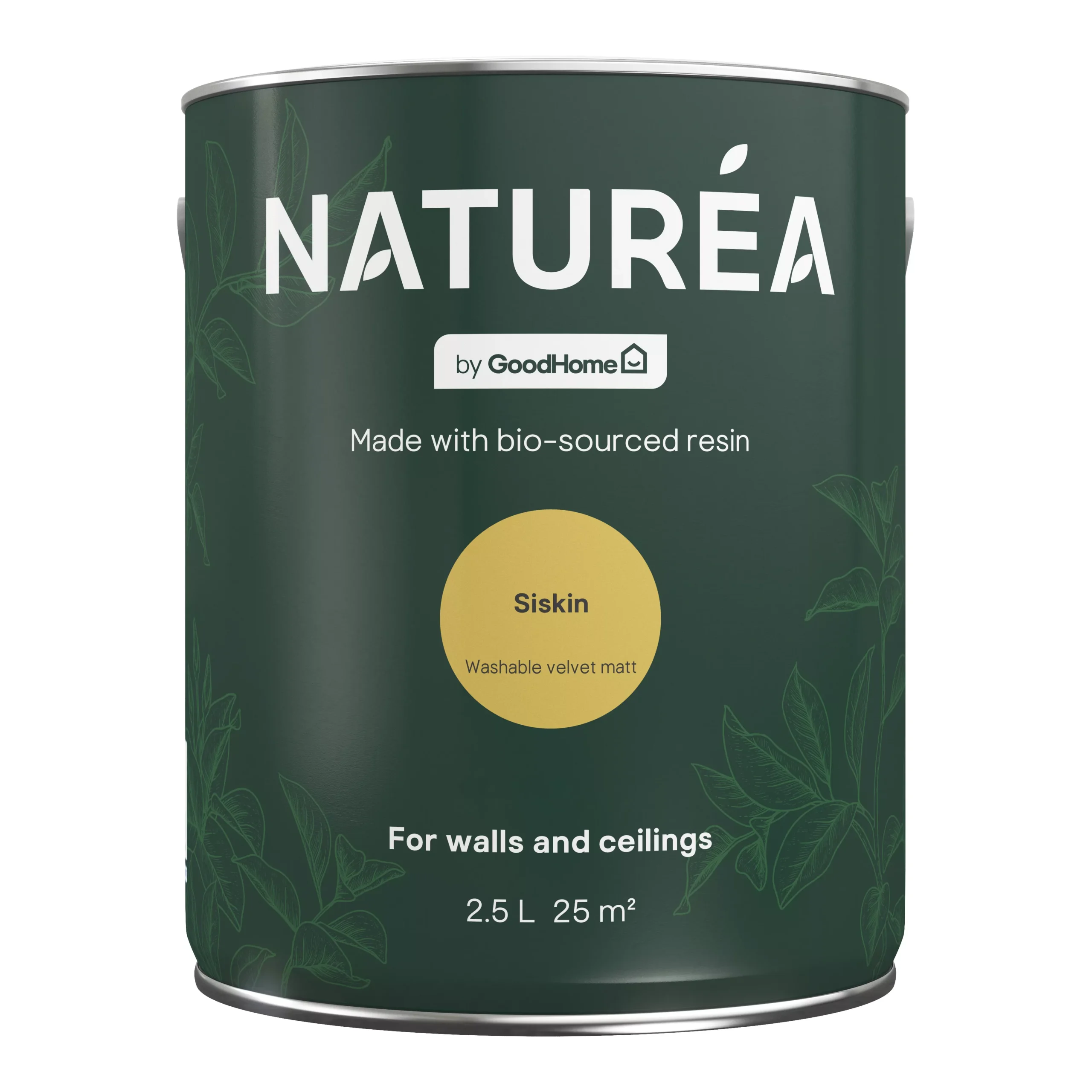 GoodHome Naturéa Siskin Velvet Matt Emulsion Paint, 2.5L 4 GoodHome Naturéa Siskin Velvet Matt Emulsion Paint, 2.5L - Image 2