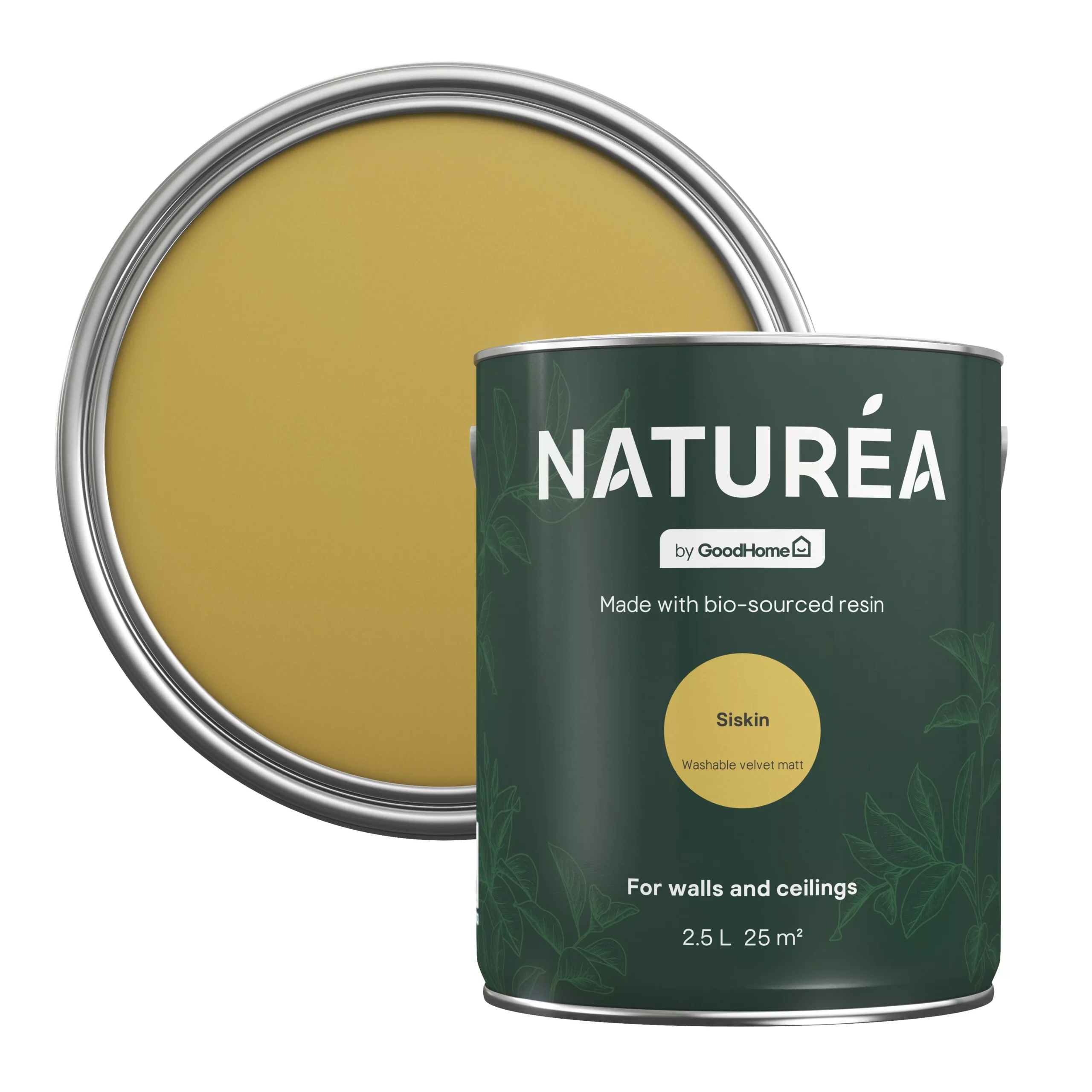 GoodHome Naturéa Siskin Velvet Matt Emulsion Paint, 2.5L 3 GoodHome Naturéa Siskin Velvet Matt Emulsion Paint, 2.5L