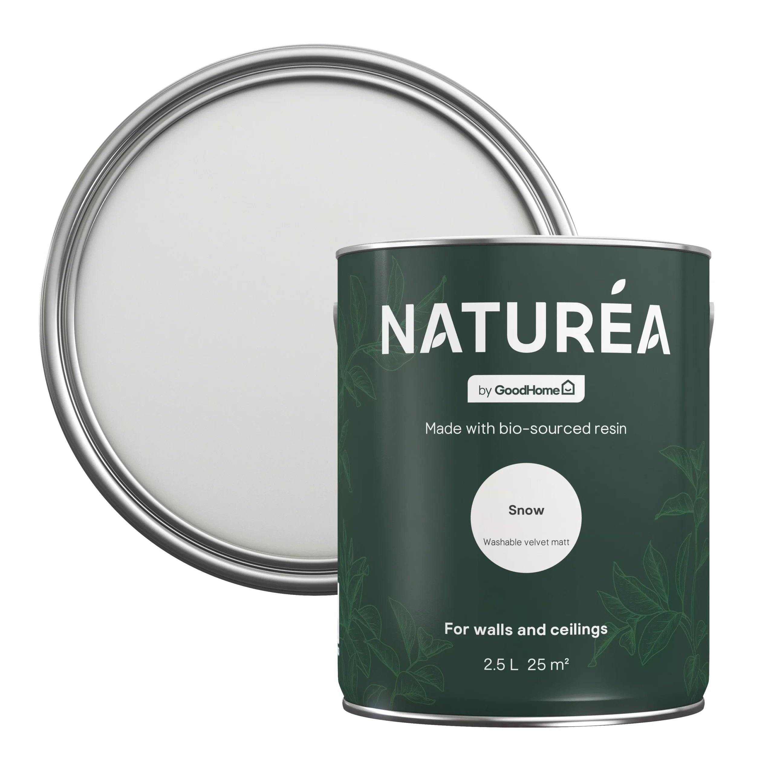 GoodHome Naturéa Snow Velvet Matt Emulsion Paint, 2.5L 3 GoodHome Naturéa Snow Velvet Matt Emulsion Paint, 2.5L