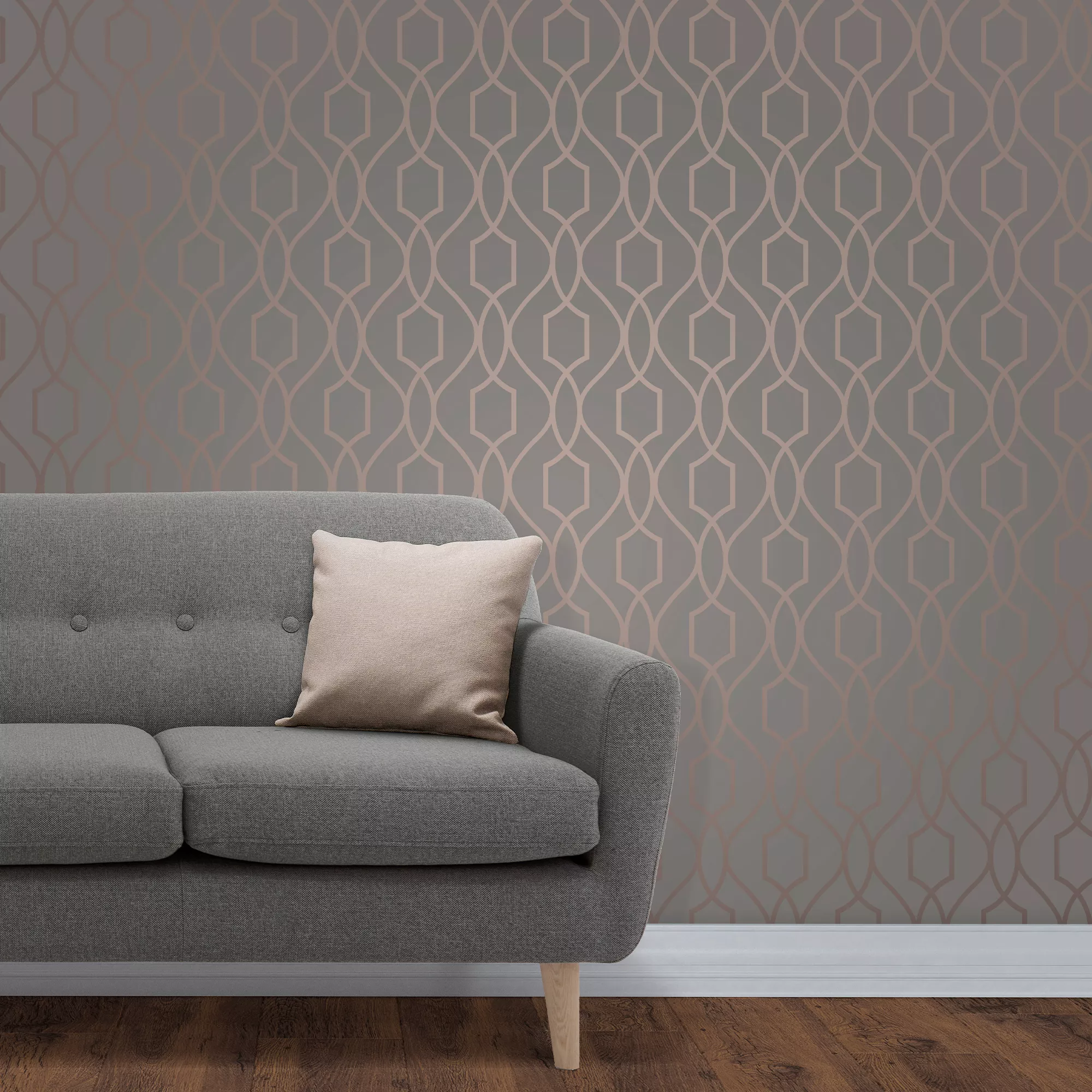 GoodHome Newland Grey Geometric Metallic Effect Smooth Wallpaper 6 GoodHome Newland Grey Geometric Metallic Effect Smooth Wallpaper - Image 4
