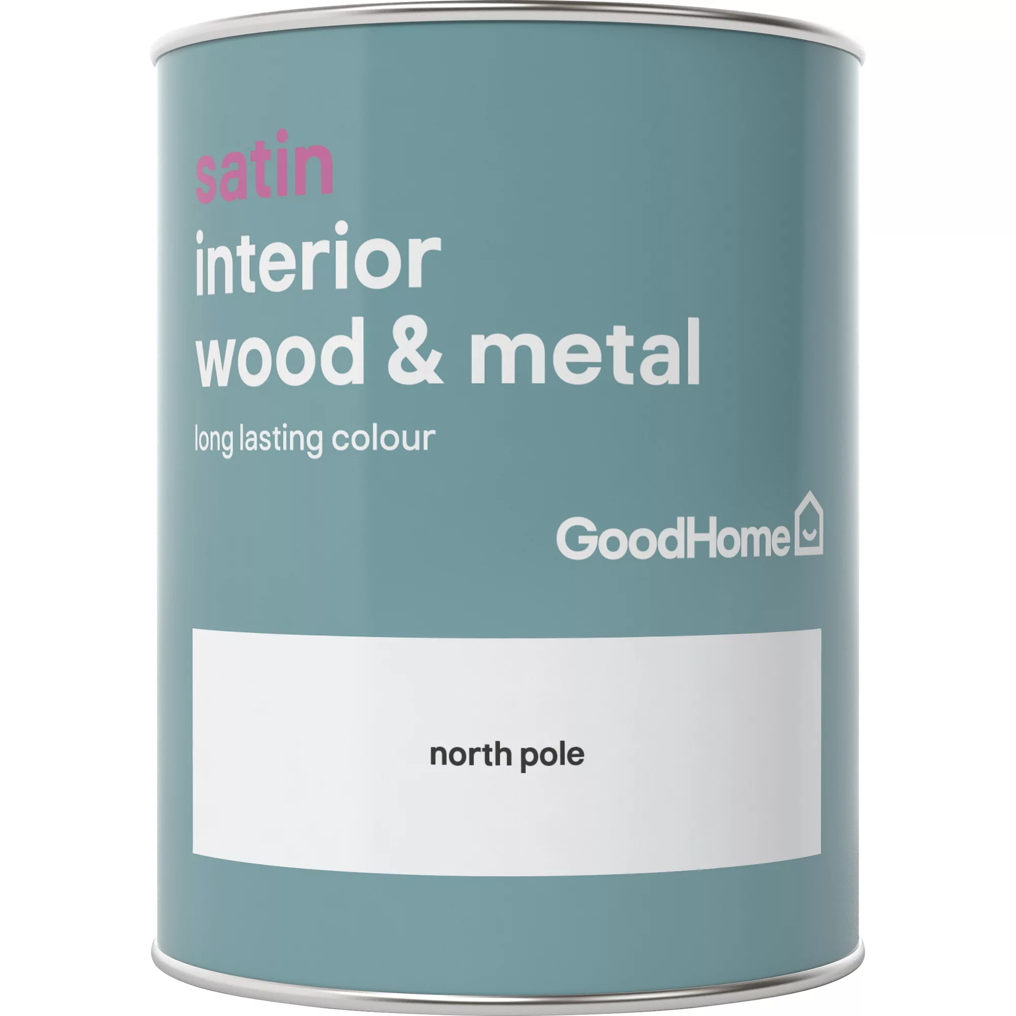 GoodHome North Pole Satin Metal & Wood Paint, 750ml 4 GoodHome North Pole Satin Metal & Wood Paint, 750ml - Image 2