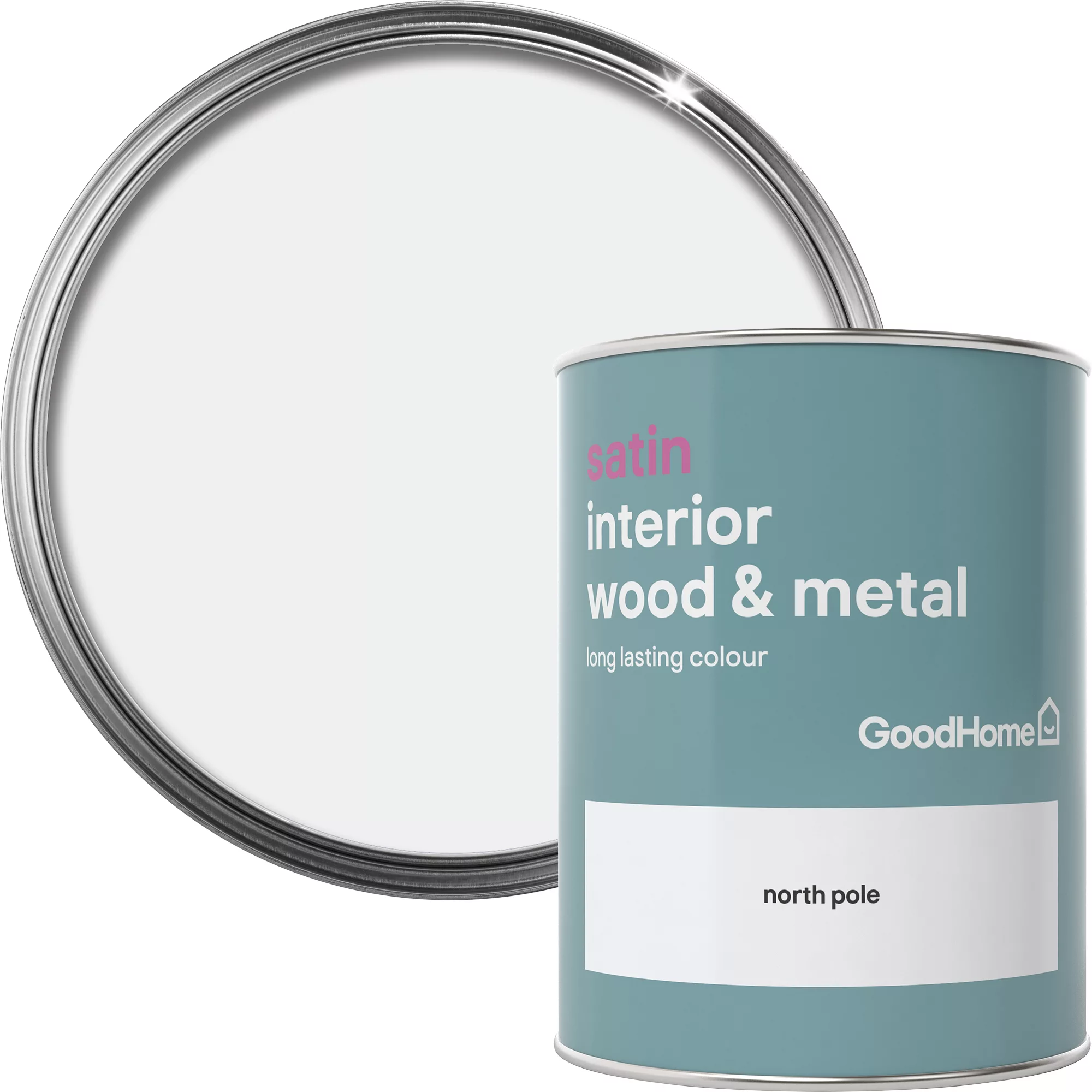 GoodHome North Pole Satin Metal & Wood Paint, 750ml 3 GoodHome North Pole Satin Metal & Wood Paint, 750ml