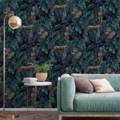 GoodHome Onax Teal Jungle Fabric Effect Textured Wallpaper 9 GoodHome Onax Teal Jungle Fabric Effect Textured Wallpaper -Trade Points goodhome onax teal jungle fabric effect textured wallpaper5059340409917 01i