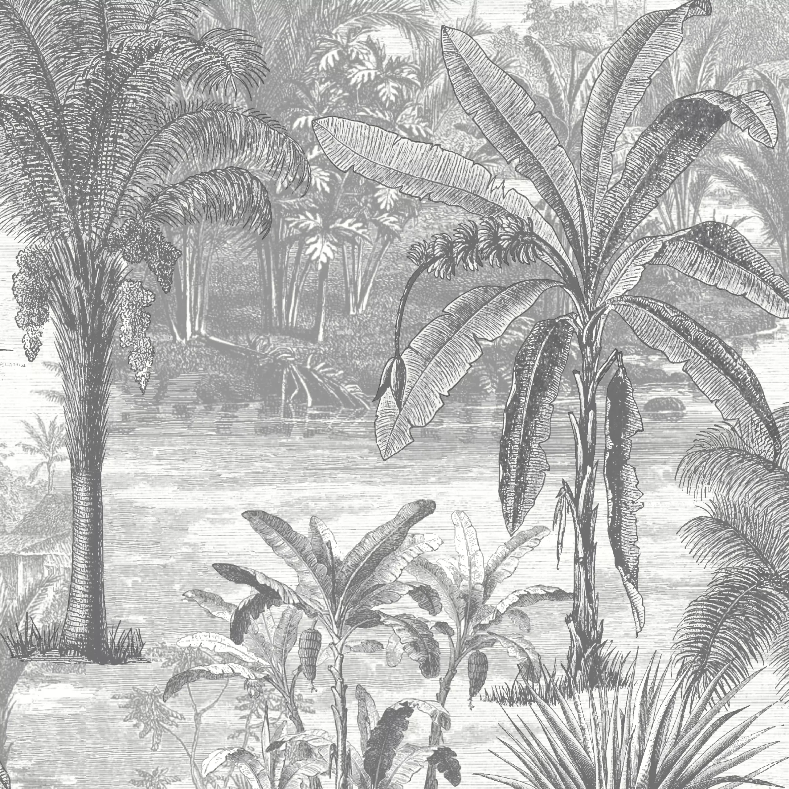 GoodHome Onyk Grey Jungle Textured Wallpaper 4 GoodHome Onyk Grey Jungle Textured Wallpaper - Image 2