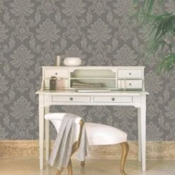 GoodHome Ormonde Charcoal Damask Metallic Effect Textured Wallpaper 5 GoodHome Ormonde Charcoal Damask Metallic Effect Textured Wallpaper -Trade Points goodhome ormonde charcoal damask metallic effect textured wallpaper5059340410289 01i