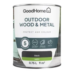 GoodHome Outdoor Black Satinwood Multi-surface Paint, 750ml 7 GoodHome Outdoor Black Satinwood Multi-surface Paint, 750ml -Trade Points goodhome outdoor black satinwood multi surface paint 750ml5059340296869 02c