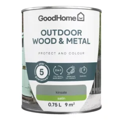 GoodHome Outdoor Kinsale Satinwood Multi-surface Paint, 750ml -Trade Points goodhome outdoor kinsale satinwood multi surface paint 750ml5059340296920 02c