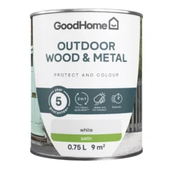 GoodHome Outdoor White Satinwood Multi-surface Paint, 750ml 7 GoodHome Outdoor White Satinwood Multi-surface Paint, 750ml -Trade Points goodhome outdoor white satinwood multi surface paint 750ml5059340296937 02c