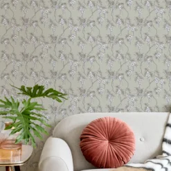 GoodHome Owletts Grey & Sage Floral Metallic Effect Textured Wallpaper 13 GoodHome Owletts Grey & Sage Floral Metallic Effect Textured Wallpaper -Trade Points goodhome owletts grey sage floral metallic effect textured wallpaper5059340410715 20i