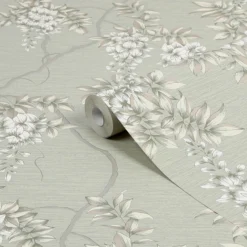 GoodHome Owletts Grey & Sage Floral Metallic Effect Textured Wallpaper 12 GoodHome Owletts Grey & Sage Floral Metallic Effect Textured Wallpaper -Trade Points goodhome owletts grey sage floral metallic effect textured wallpaper5059340410715 36c