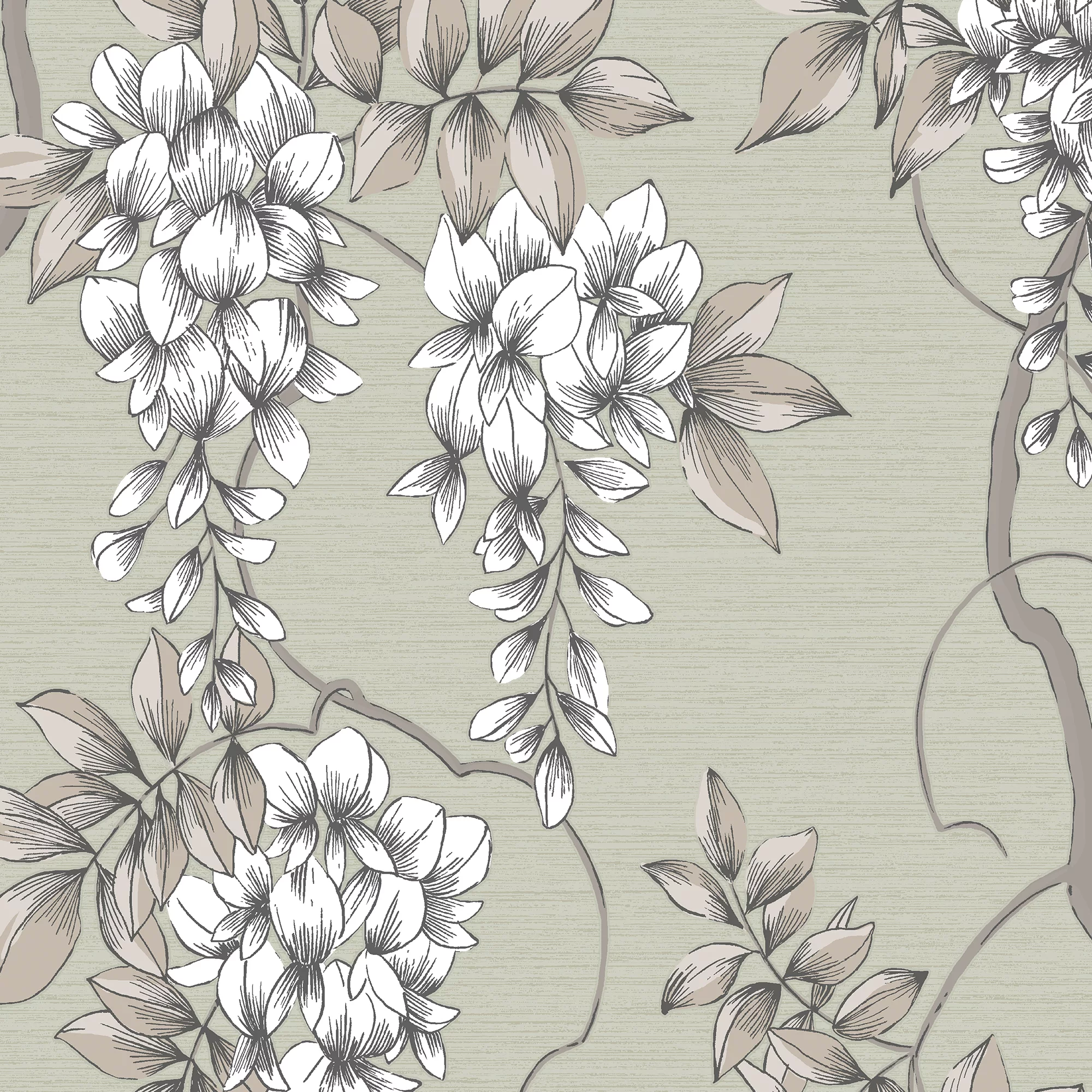 GoodHome Owletts Grey & Sage Floral Metallic Effect Textured Wallpaper 5 GoodHome Owletts Grey & Sage Floral Metallic Effect Textured Wallpaper - Image 3
