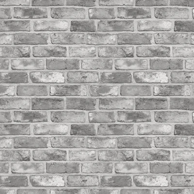 GoodHome Pernay Grey Brick Glitter Effect Textured Wallpaper 4 GoodHome Pernay Grey Brick Glitter Effect Textured Wallpaper - Image 2