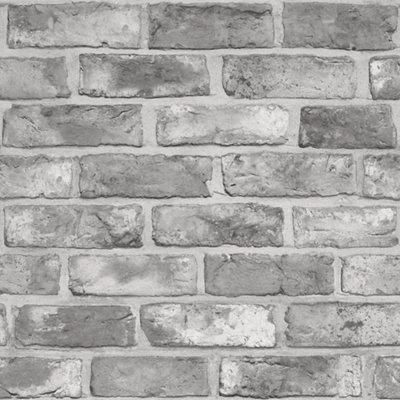 GoodHome Pernay Grey Brick Glitter Effect Textured Wallpaper 5 GoodHome Pernay Grey Brick Glitter Effect Textured Wallpaper - Image 3