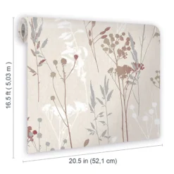 GoodHome Pio Cream & Red Floral Textured Wallpaper -Trade Points goodhome pio cream red floral textured wallpaper5397007220063 02t