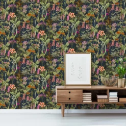 GoodHome Platin Lime & Navy Botanical Garden Textured Wallpaper 9 GoodHome Platin Lime & Navy Botanical Garden Textured Wallpaper -Trade Points goodhome platin lime navy botanical garden textured wallpaper5059340410043 01i