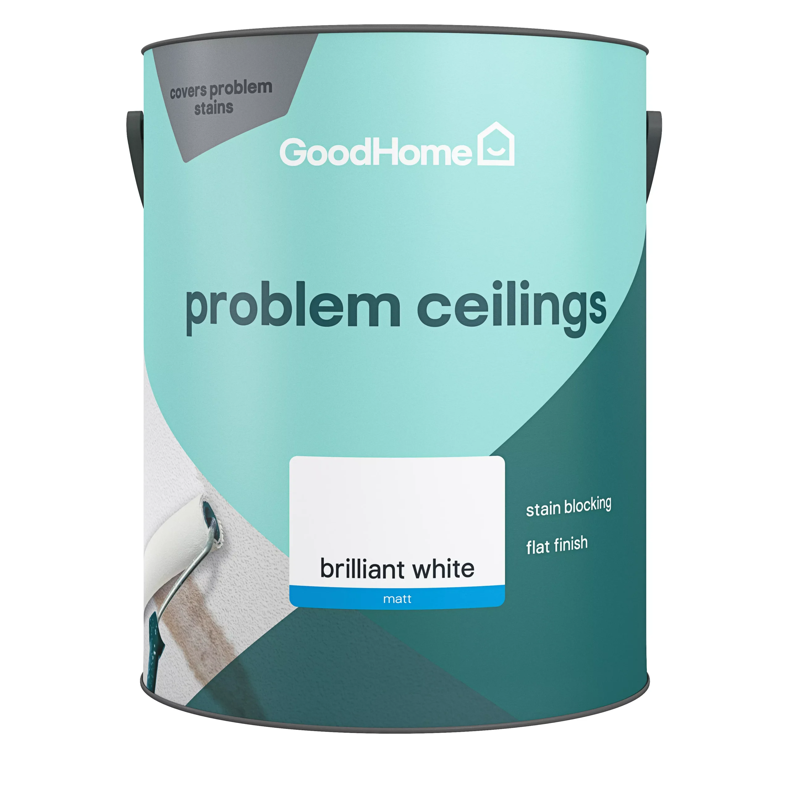 GoodHome Problem Ceiling Brilliant White Matt Emulsion Paint, 5L 4 GoodHome Problem Ceiling Brilliant White Matt Emulsion Paint, 5L - Image 2