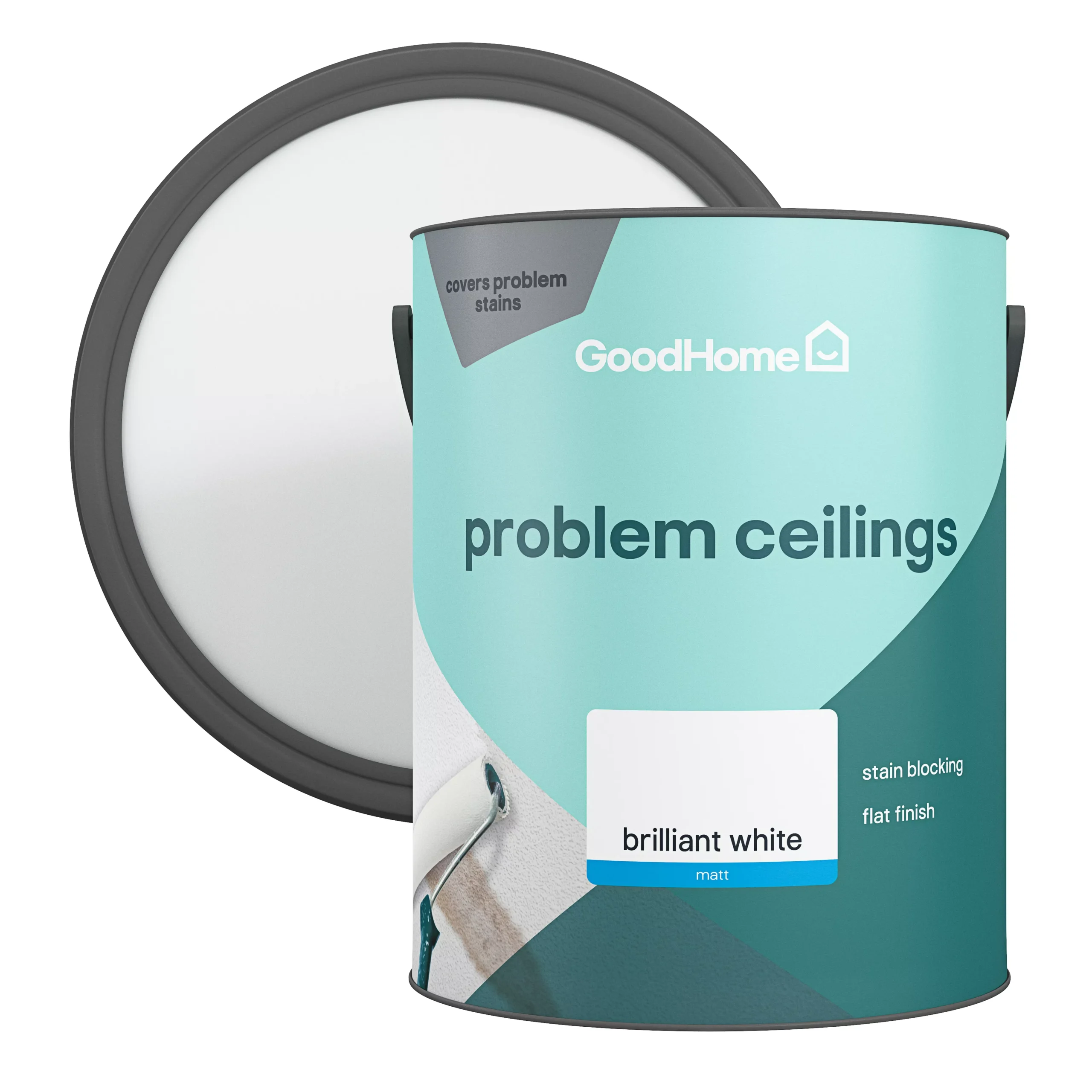 GoodHome Problem Ceiling Brilliant White Matt Emulsion Paint, 5L 3 GoodHome Problem Ceiling Brilliant White Matt Emulsion Paint, 5L