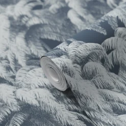 GoodHome Pumpe Blue Palm Trees Textured Wallpaper