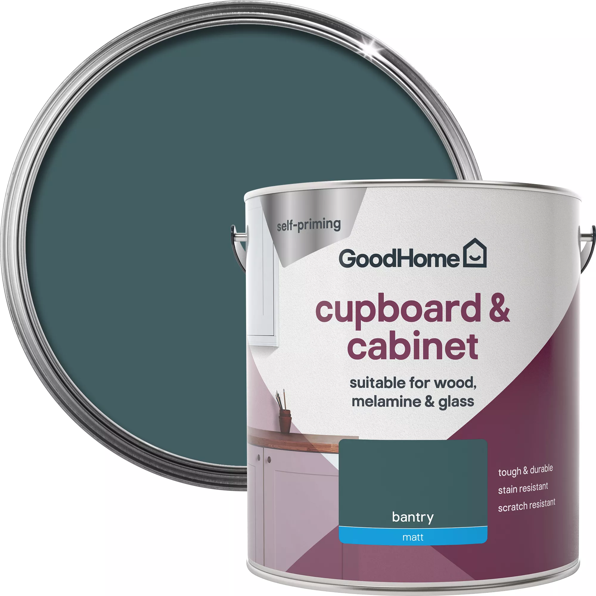 GoodHome Renovation Bantry Matt Cupboard & Cabinet Paint, 2L 3 GoodHome Renovation Bantry Matt Cupboard & Cabinet Paint, 2L