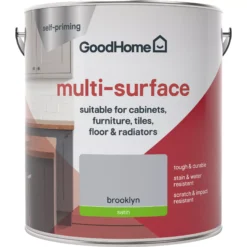 GoodHome Renovation Brooklyn Satinwood Multi-surface Paint, 2L -Trade Points goodhome renovation brooklyn satinwood multi surface paint 2l5059340288123 02c