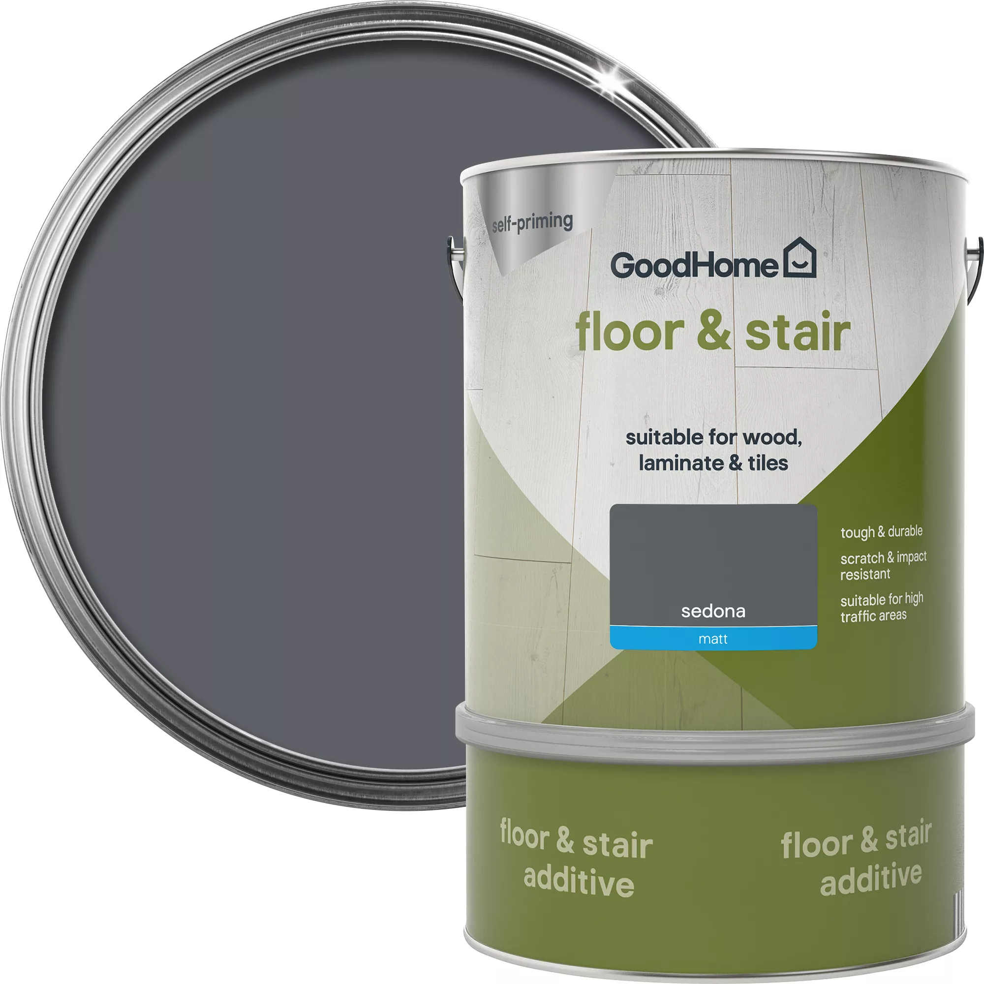 GoodHome Renovation Sedona Matt Floor & Stair Paint, 2L 3 GoodHome Renovation Sedona Matt Floor & Stair Paint, 2L