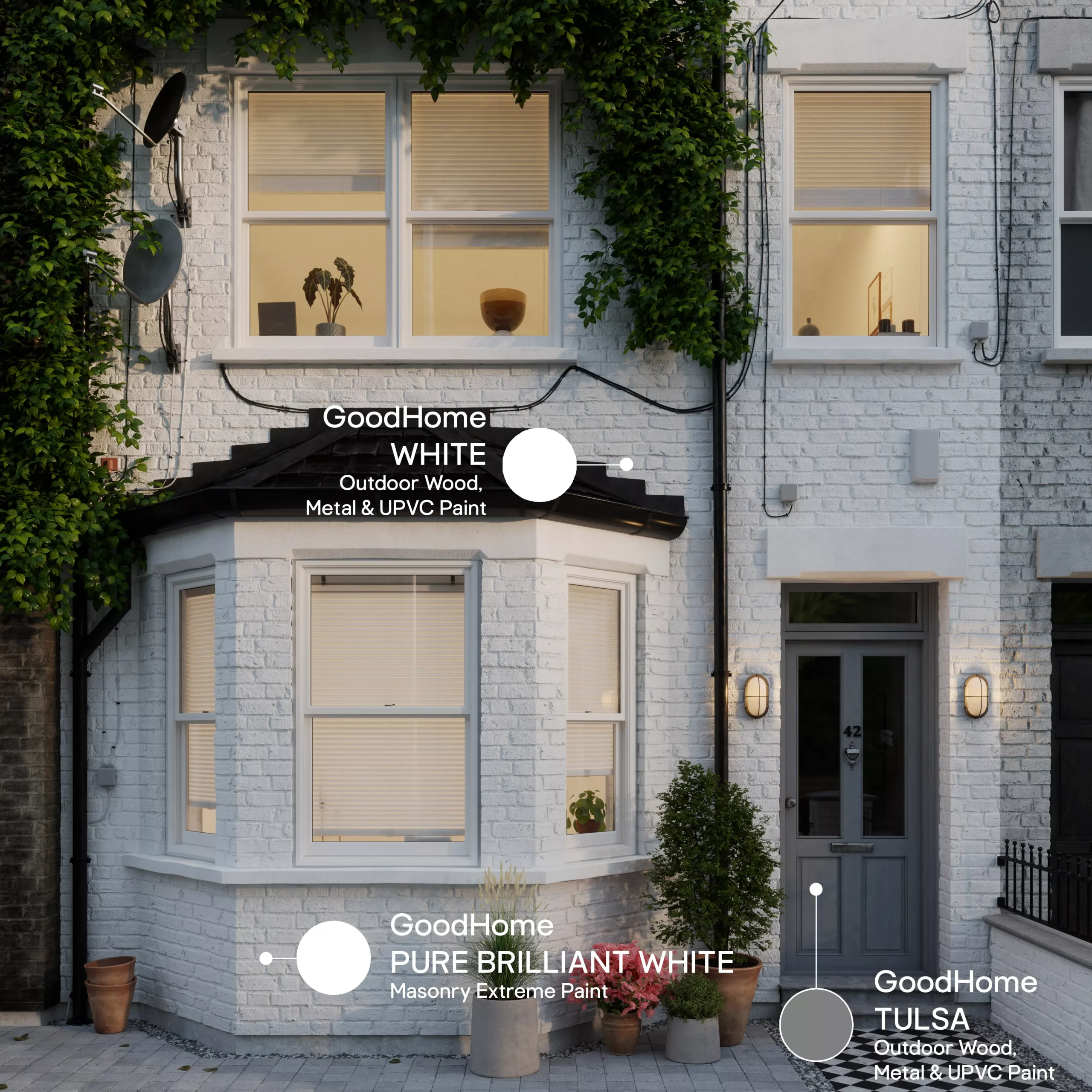 GoodHome Self-cleaning Pure Brilliant White Smooth Matt Masonry Paint, 10L 10 GoodHome Self-cleaning Pure Brilliant White Smooth Matt Masonry Paint, 10L - Image 8