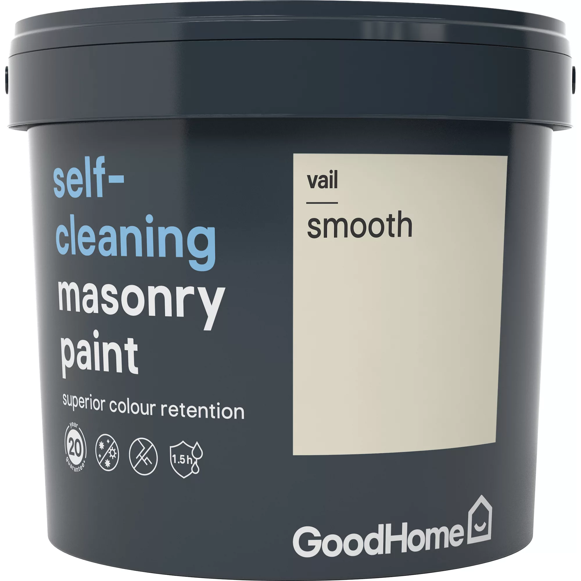 GoodHome Self-cleaning Vail Smooth Matt Masonry Paint, 5L 4 GoodHome Self-cleaning Vail Smooth Matt Masonry Paint, 5L - Image 2