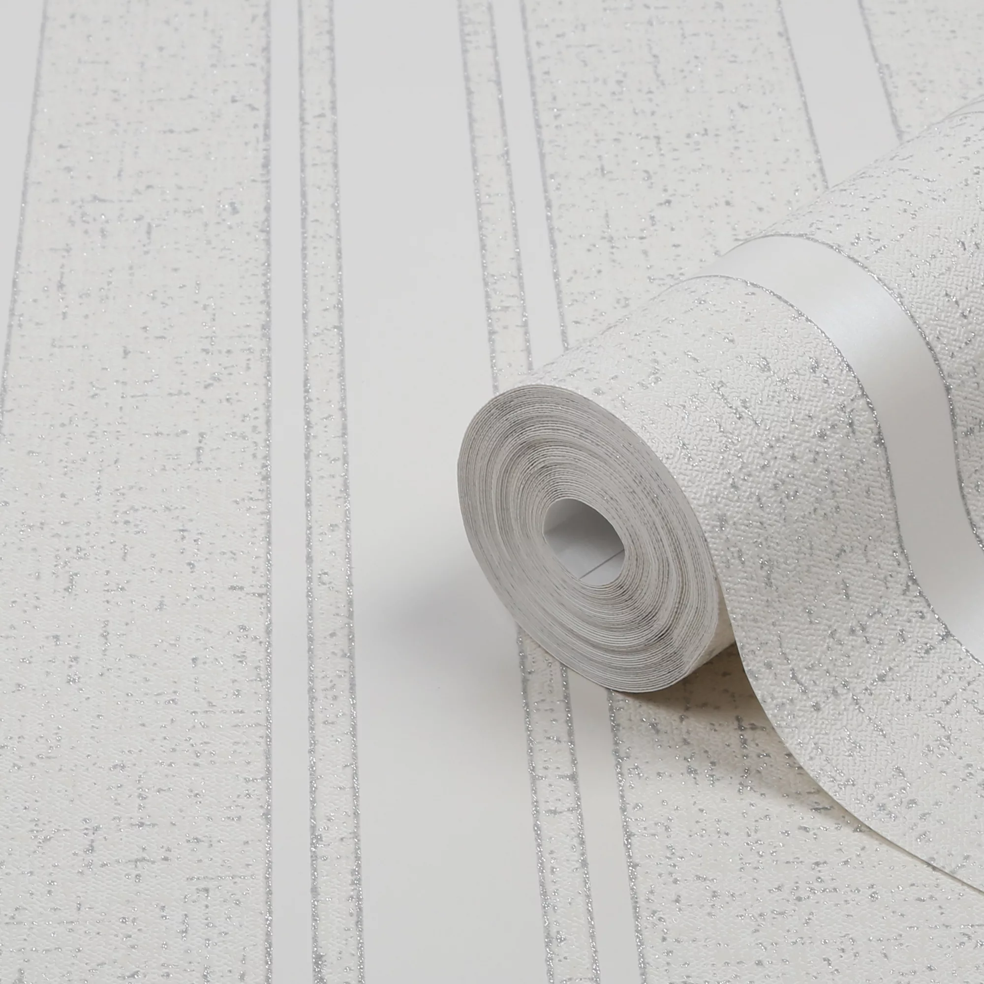 GoodHome Solfia White Striped Glitter Effect Textured Wallpaper 3 GoodHome Solfia White Striped Glitter Effect Textured Wallpaper