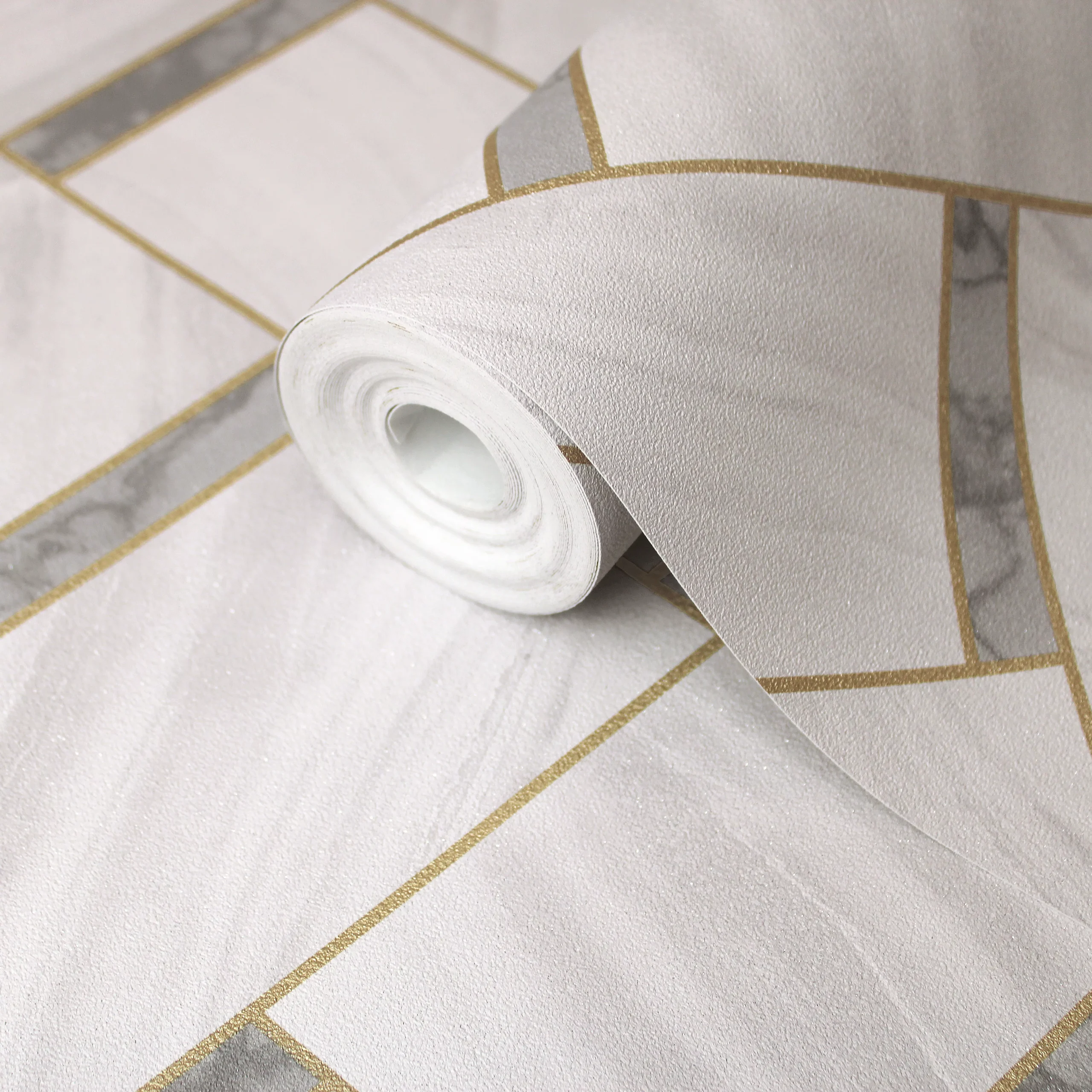 GoodHome Spinel Grey & White Chevron Tile Effect Textured Wallpaper 3 GoodHome Spinel Grey & White Chevron Tile Effect Textured Wallpaper