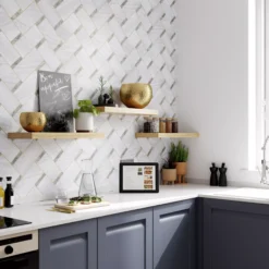 GoodHome Spinel Grey & White Chevron Tile Effect Textured Wallpaper 9 GoodHome Spinel Grey & White Chevron Tile Effect Textured Wallpaper -Trade Points goodhome spinel grey white chevron tile effect textured wallpaper5059340410920 02i