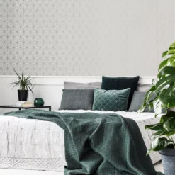 GoodHome Tattenhall Grey Geometric Metallic Effect Textured Wallpaper -Trade Points goodhome tattenhall grey geometric metallic effect textured wallpaper5059340410630 21i