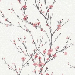 GoodHome Teff Pink Floral Textured Wallpaper -Trade Points goodhome teff pink floral textured wallpaper3663602561385 39c bq