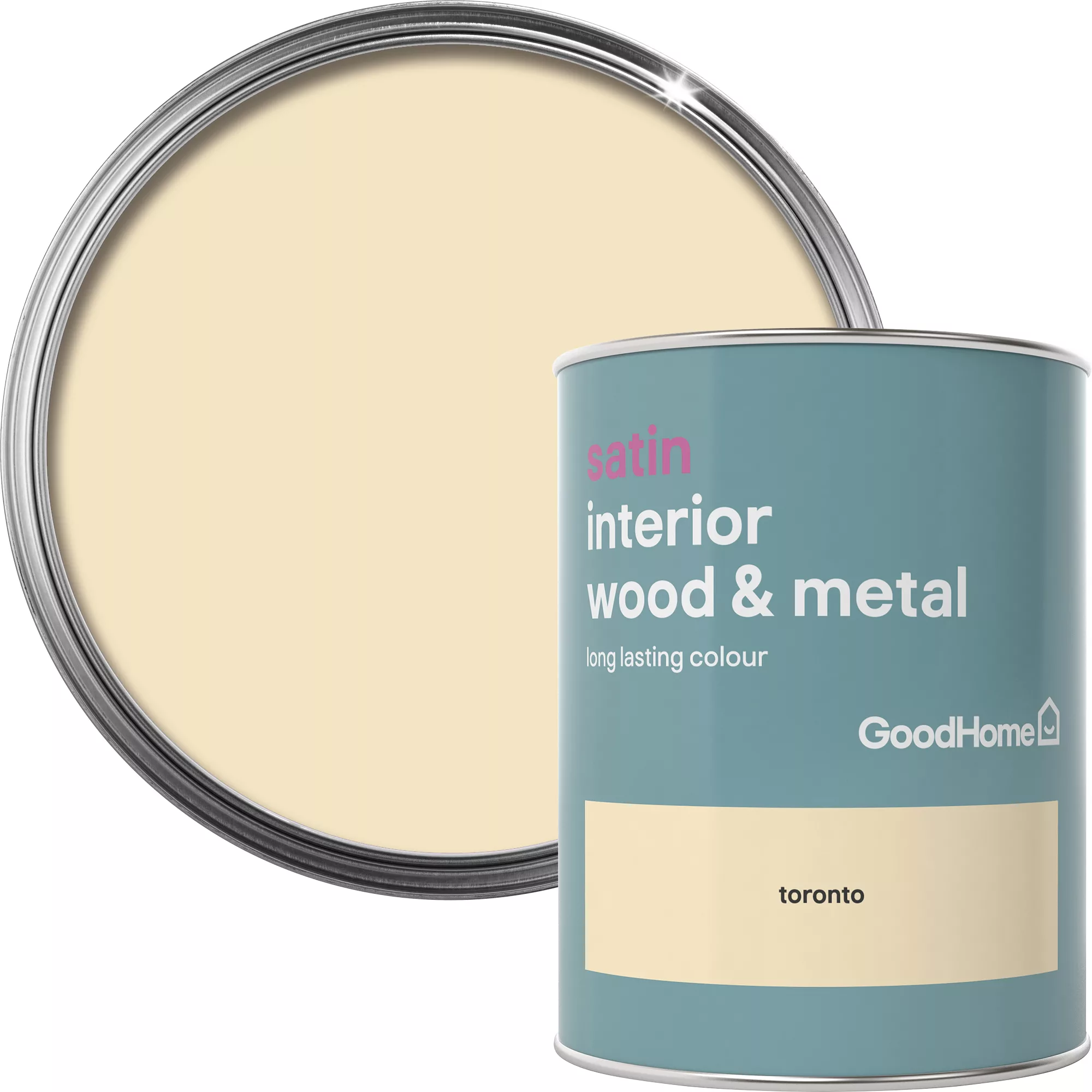 GoodHome Toronto Satin Metal & Wood Paint, 750ml 3 GoodHome Toronto Satin Metal & Wood Paint, 750ml