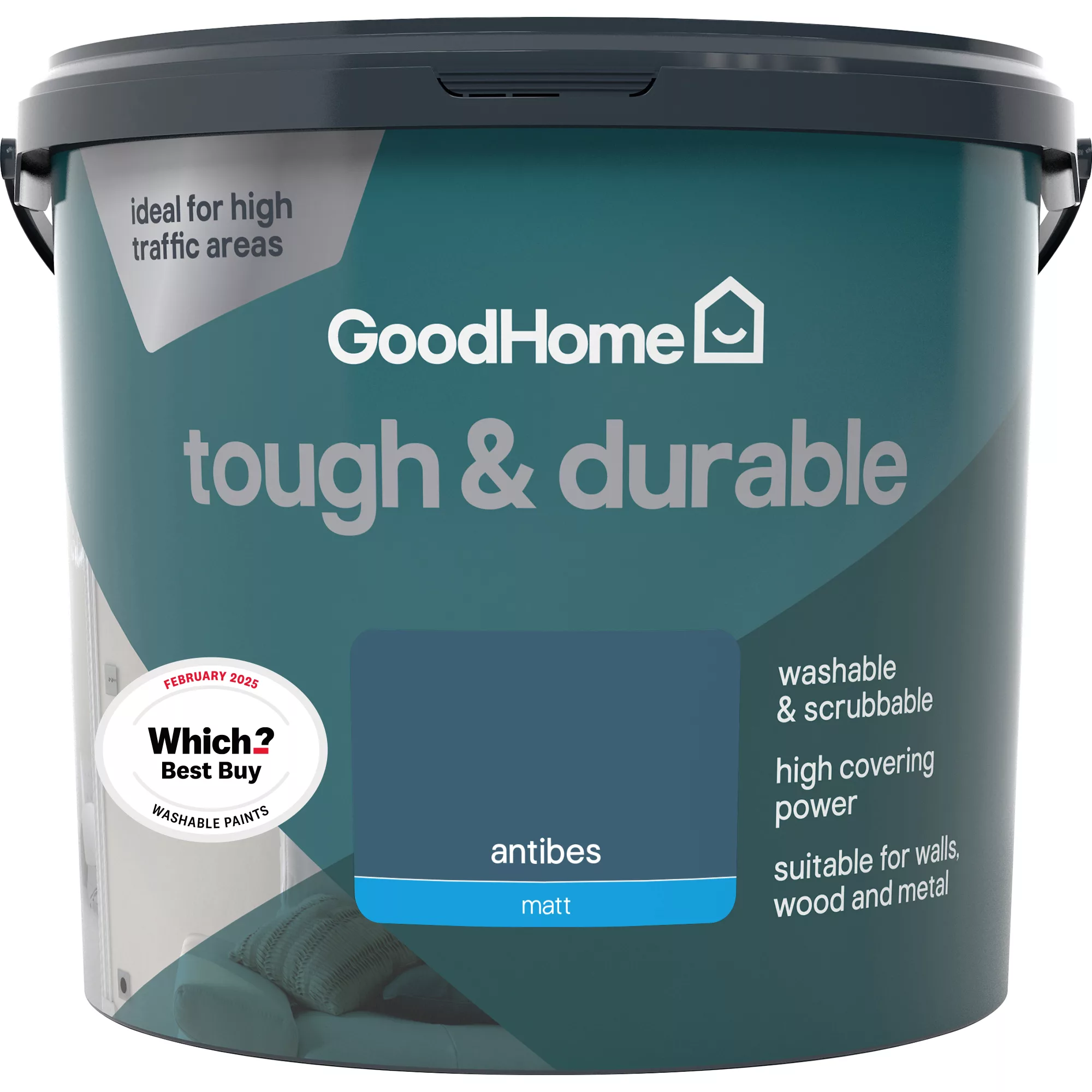 GoodHome Tough & Durable Antibes Matt Emulsion Paint, 5L 4 GoodHome Tough & Durable Antibes Matt Emulsion Paint, 5L - Image 2