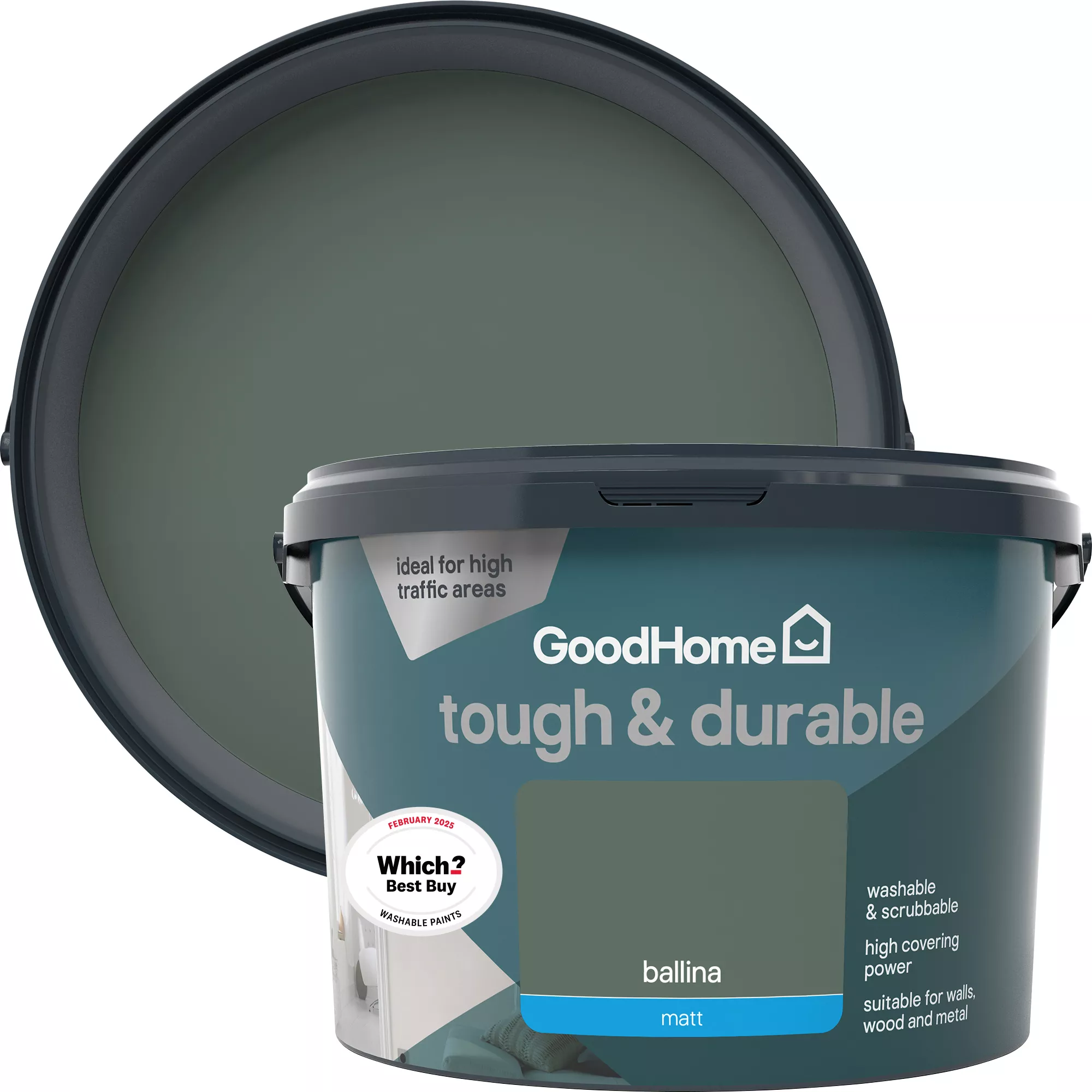 GoodHome Tough & Durable Ballina Matt Emulsion Paint, 2.5L 3 GoodHome Tough & Durable Ballina Matt Emulsion Paint, 2.5L