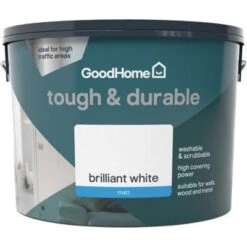 GoodHome Tough & Durable Brilliant White Matt Emulsion Paint, 10L 5 GoodHome Tough & Durable Brilliant White Matt Emulsion Paint, 10L -Trade Points goodhome tough durable brilliant white matt emulsion paint 10l5059340232102 02c bq