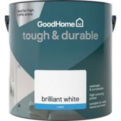 GoodHome Tough & Durable Brilliant White Matt Emulsion Paint, 2.5L 5 GoodHome Tough & Durable Brilliant White Matt Emulsion Paint, 2.5L -Trade Points goodhome tough durable brilliant white matt emulsion paint 2 5l5059340232089 02c bq