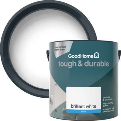 GoodHome Tough & Durable Brilliant White Matt Emulsion Paint, 2.5L 3 GoodHome Tough & Durable Brilliant White Matt Emulsion Paint, 2.5L