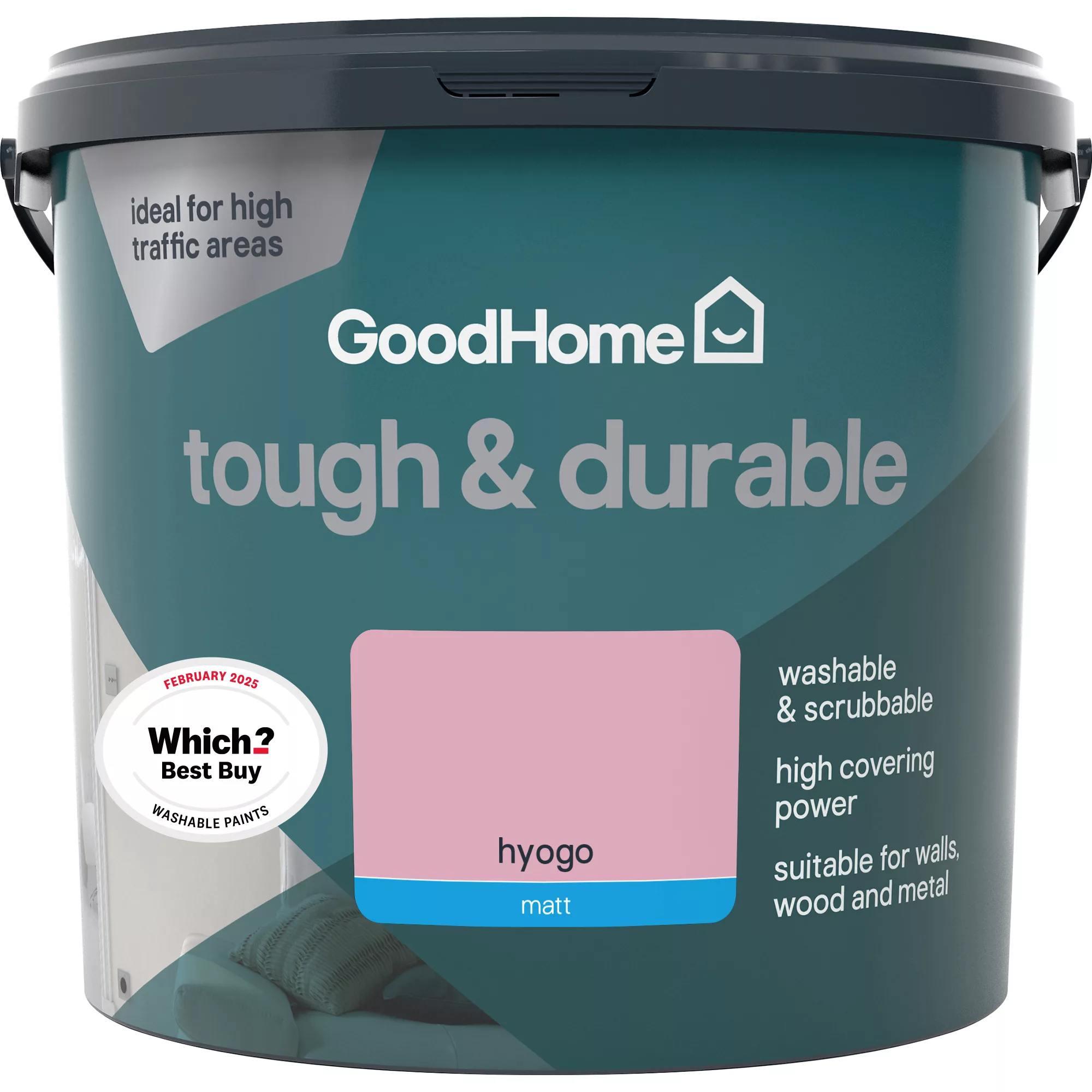 GoodHome Tough & Durable Hyogo Matt Emulsion Paint, 5L 4 GoodHome Tough & Durable Hyogo Matt Emulsion Paint, 5L - Image 2