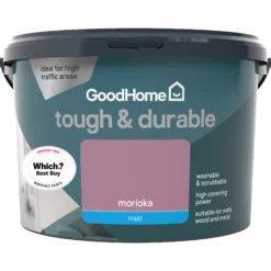GoodHome Tough & Durable Morioka Matt Emulsion Paint, 2.5L -Trade Points goodhome tough durable morioka matt emulsion paint 2 5l5059340273099 02c