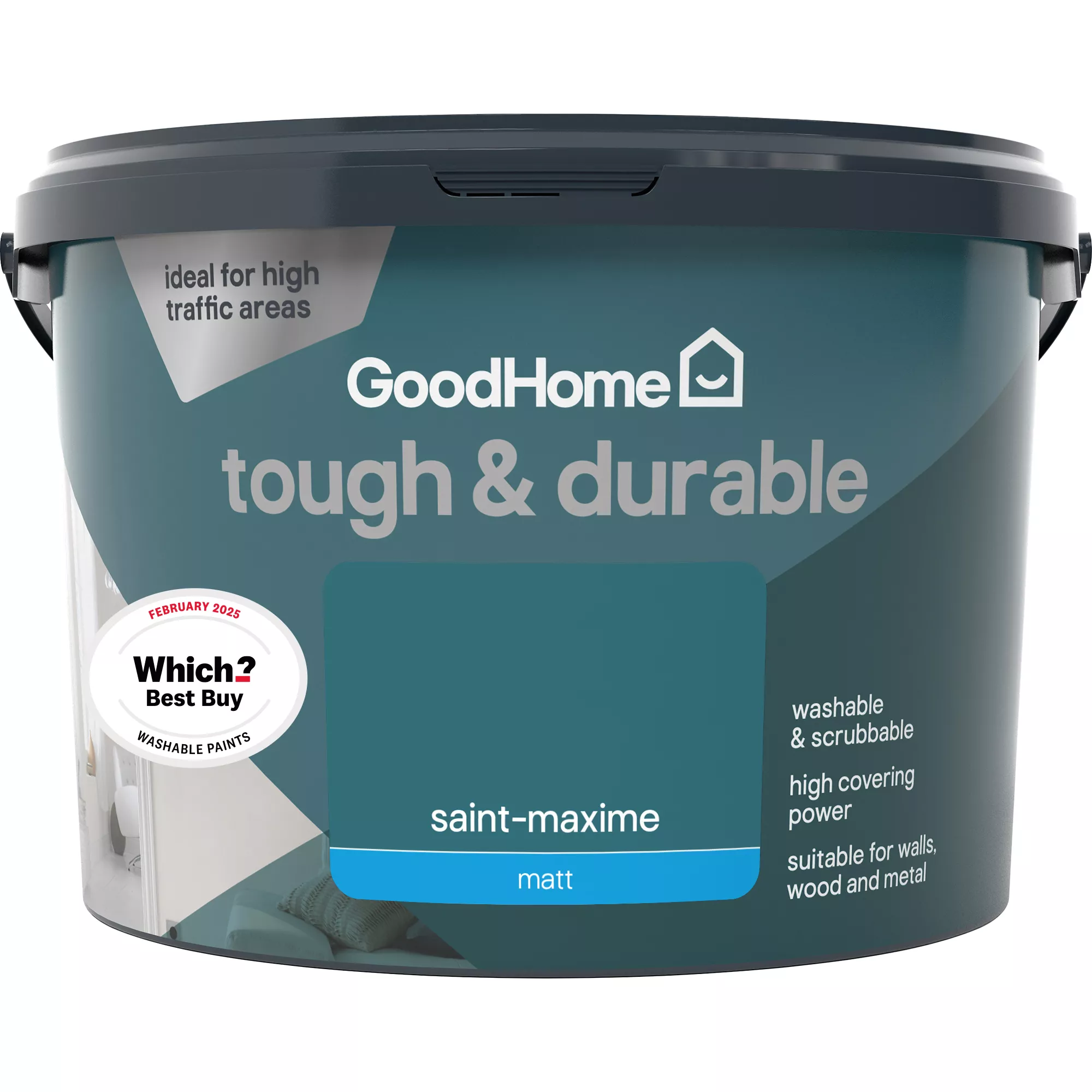 GoodHome Tough & Durable Saint-maxime Matt Emulsion Paint, 2.5L 4 GoodHome Tough & Durable Saint-maxime Matt Emulsion Paint, 2.5L - Image 2