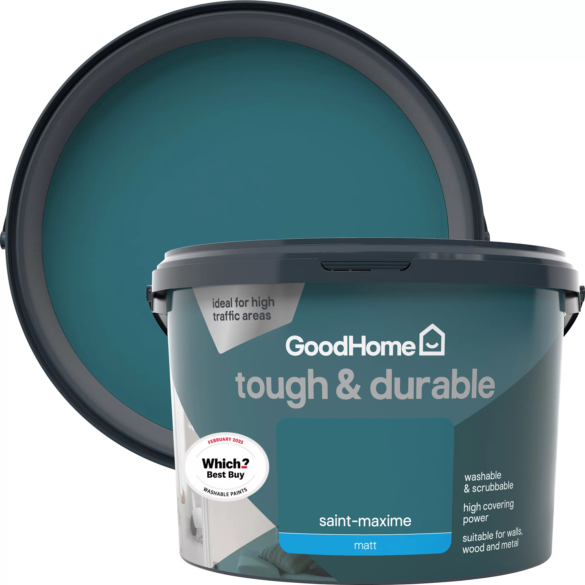 GoodHome Tough & Durable Saint-maxime Matt Emulsion Paint, 2.5L 3 GoodHome Tough & Durable Saint-maxime Matt Emulsion Paint, 2.5L