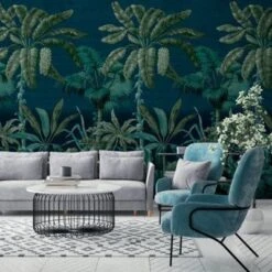 GoodHome Tugtu Blue & Green Tropical Matt Mural 13 GoodHome Tugtu Blue & Green Tropical Matt Mural -Trade Points goodhome tugtu blue green tropical matt mural5059340411064 01i