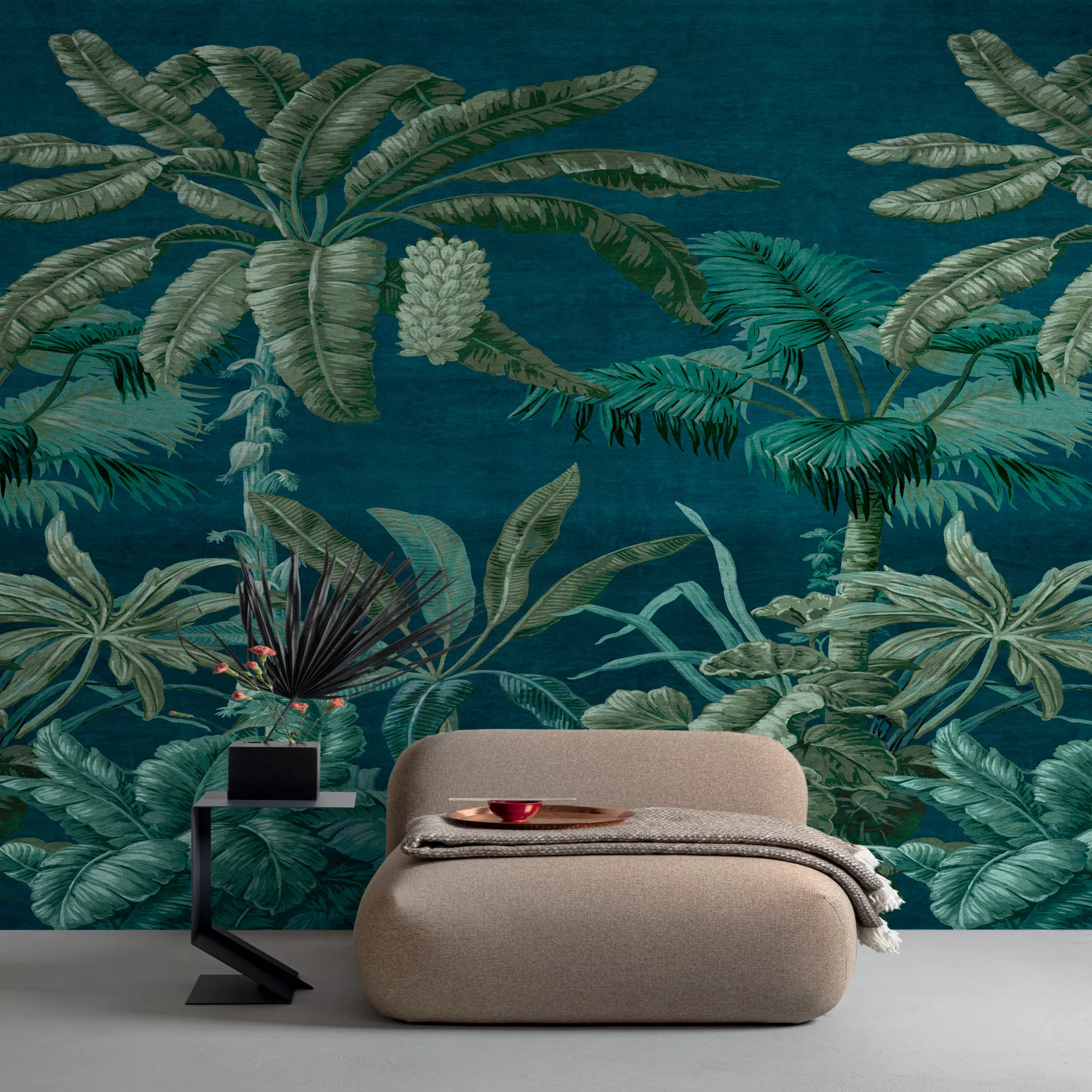 GoodHome Tugtu Blue & Green Tropical Matt Mural 3 GoodHome Tugtu Blue & Green Tropical Matt Mural