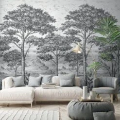 GoodHome Turcoaz Black & White Woodland Matt Mural -Trade Points goodhome turcoaz black white woodland matt mural5059340411088 01i