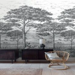 GoodHome Turcoaz Black & White Woodland Matt Mural -Trade Points goodhome turcoaz black white woodland matt mural5059340411088 02i