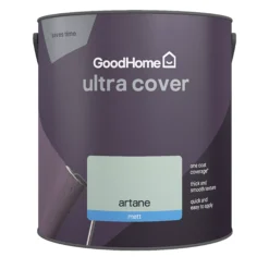 GoodHome Ultra Cover Artane Matt Emulsion Paint, 2.5L -Trade Points goodhome ultra cover artane matt emulsion paint 2 5l5059340273723 02c