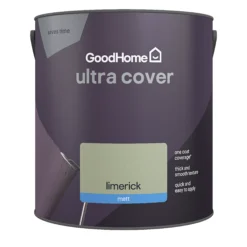 GoodHome Ultra Cover Limerick Matt Emulsion Paint, 2.5L -Trade Points goodhome ultra cover limerick matt emulsion paint 2 5l5059340273648 02c